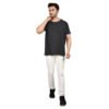 DSC_4420 Men's Solid Black Cotton T-shirt (Oversized)