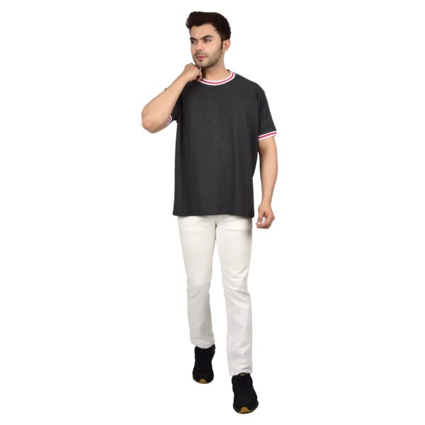 DSC_4420 Men's Solid Black Cotton T-shirt (Oversized)