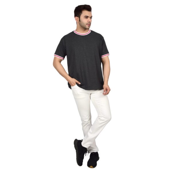 DSC_4421 Men's Solid Black Cotton T-shirt (Oversized)