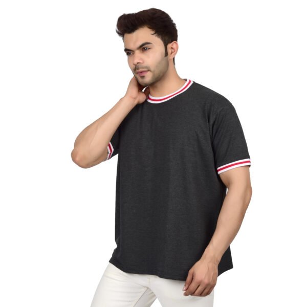 DSC_4424 Men's Solid Black Cotton T-shirt (Oversized)