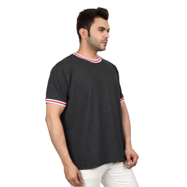 DSC_4426 Men's Solid Black Cotton T-shirt (Oversized)