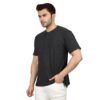 DSC_4454 Men's Solid Black Cotton T-shirt (Oversized)