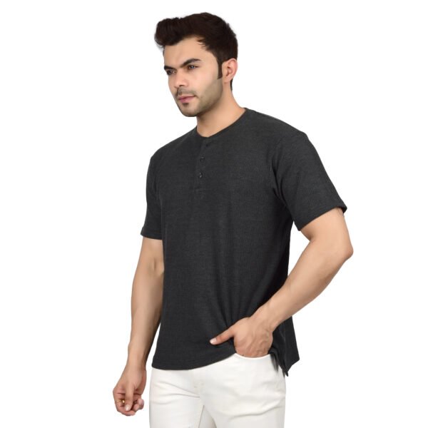 DSC_4454 Men's Solid Black Cotton T-shirt (Oversized)