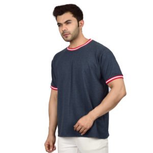 DSC_4464 Men's Solid Blue T-shirt (Oversized)