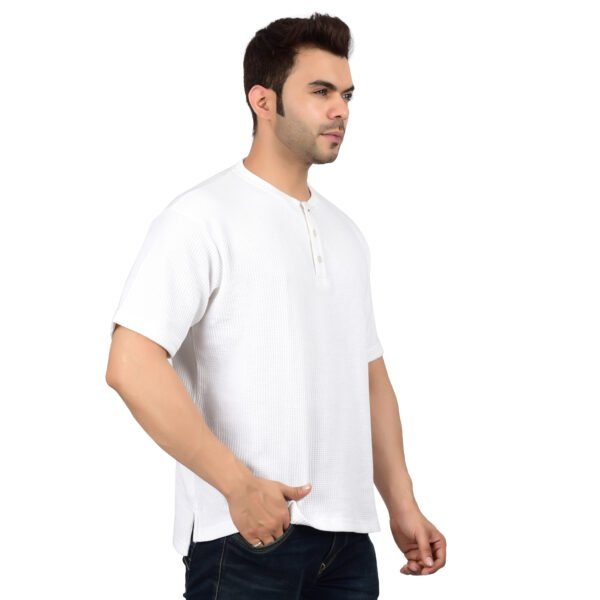 Men's Solid White Cotton T-shirt (Oversized)