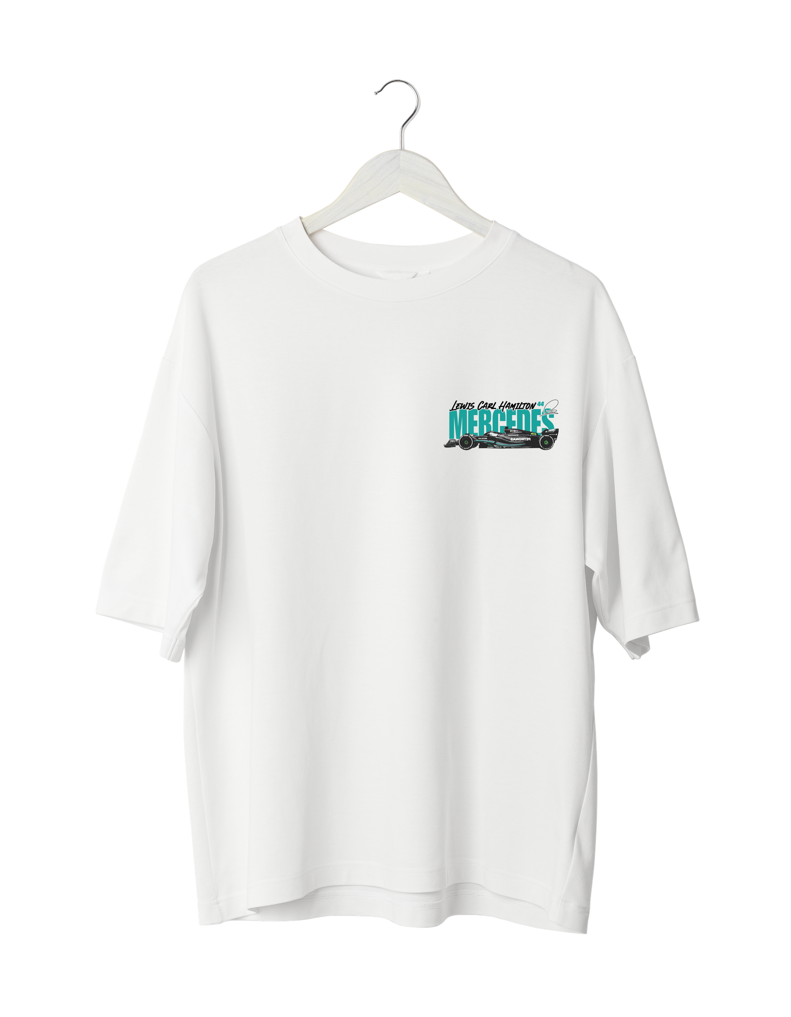 Lewis Hamilton Mercedes Formula 1 T-Shirt with racing car design and team graphics