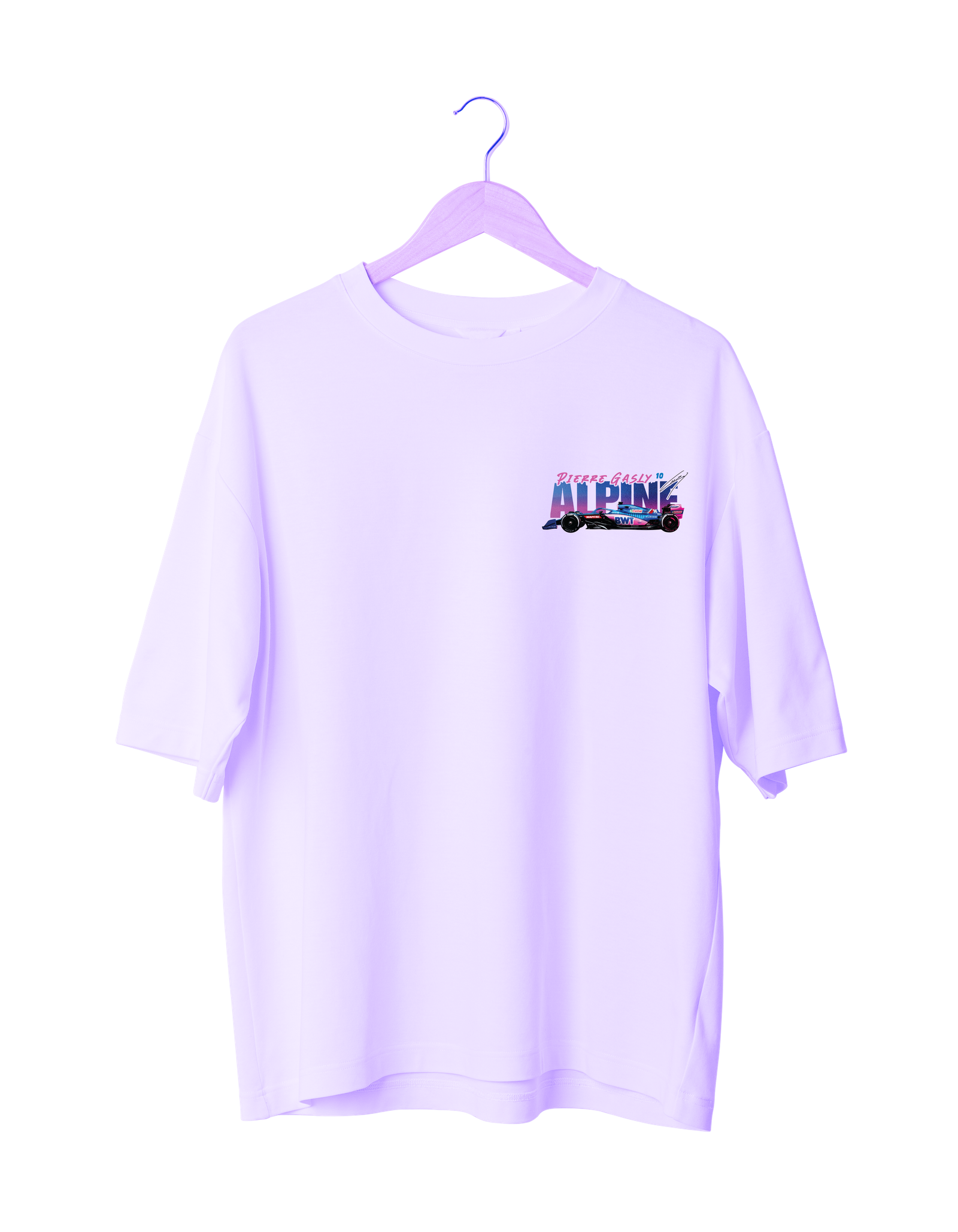 Pierre Gasly Alpine Formula 1 T-Shirt Pierre Gasly Alpine F1 T-Shirt with team branding and racing car artwork