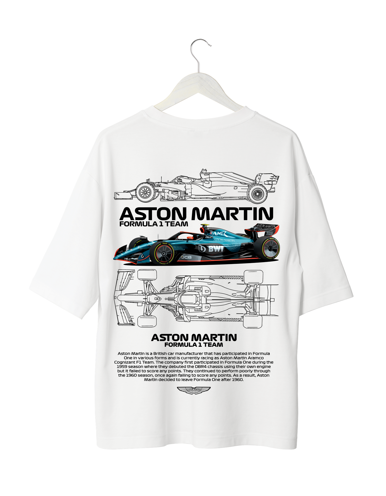 Aston Martin F1 Team Graphic T-Shirt Aston Martin Formula 1 Team T-Shirt with detailed racing car graphic and Aston Martin branding