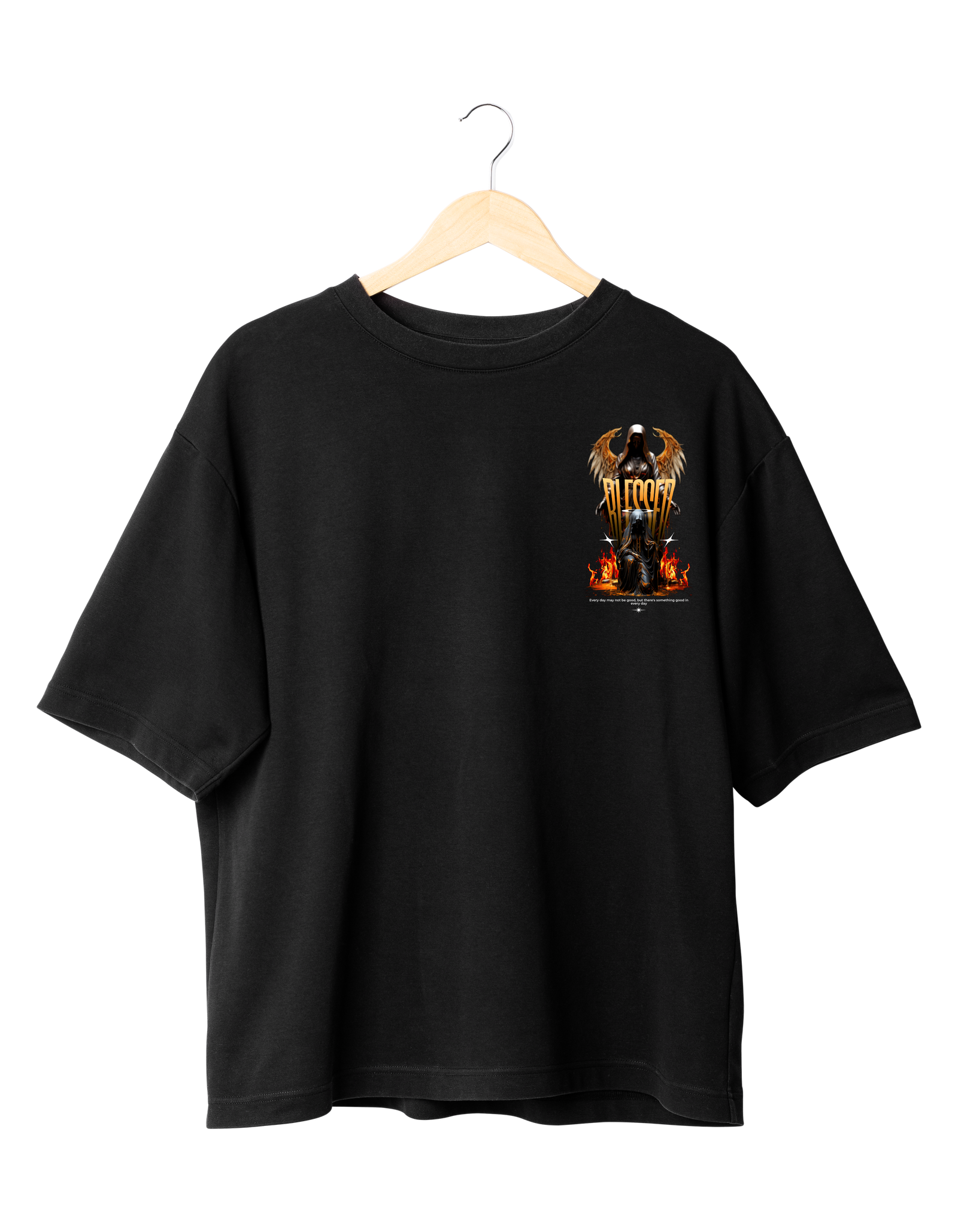BLESSED 1 BLACK (1) The Blessed T-Shirt BLACK (OVERSIZED)