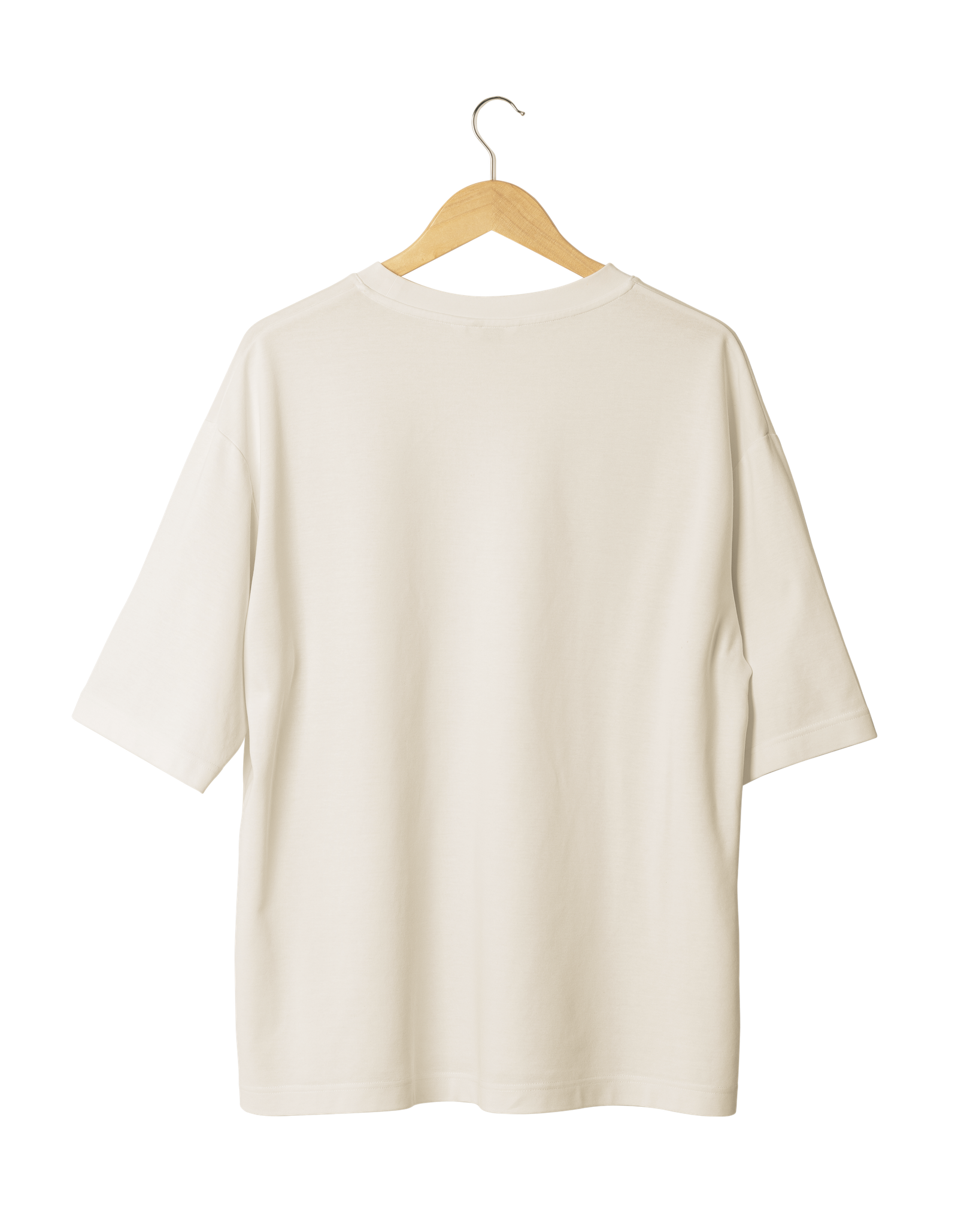 Beige Solid T-Shirt (Back) Beige Solid T-Shirt (Back)