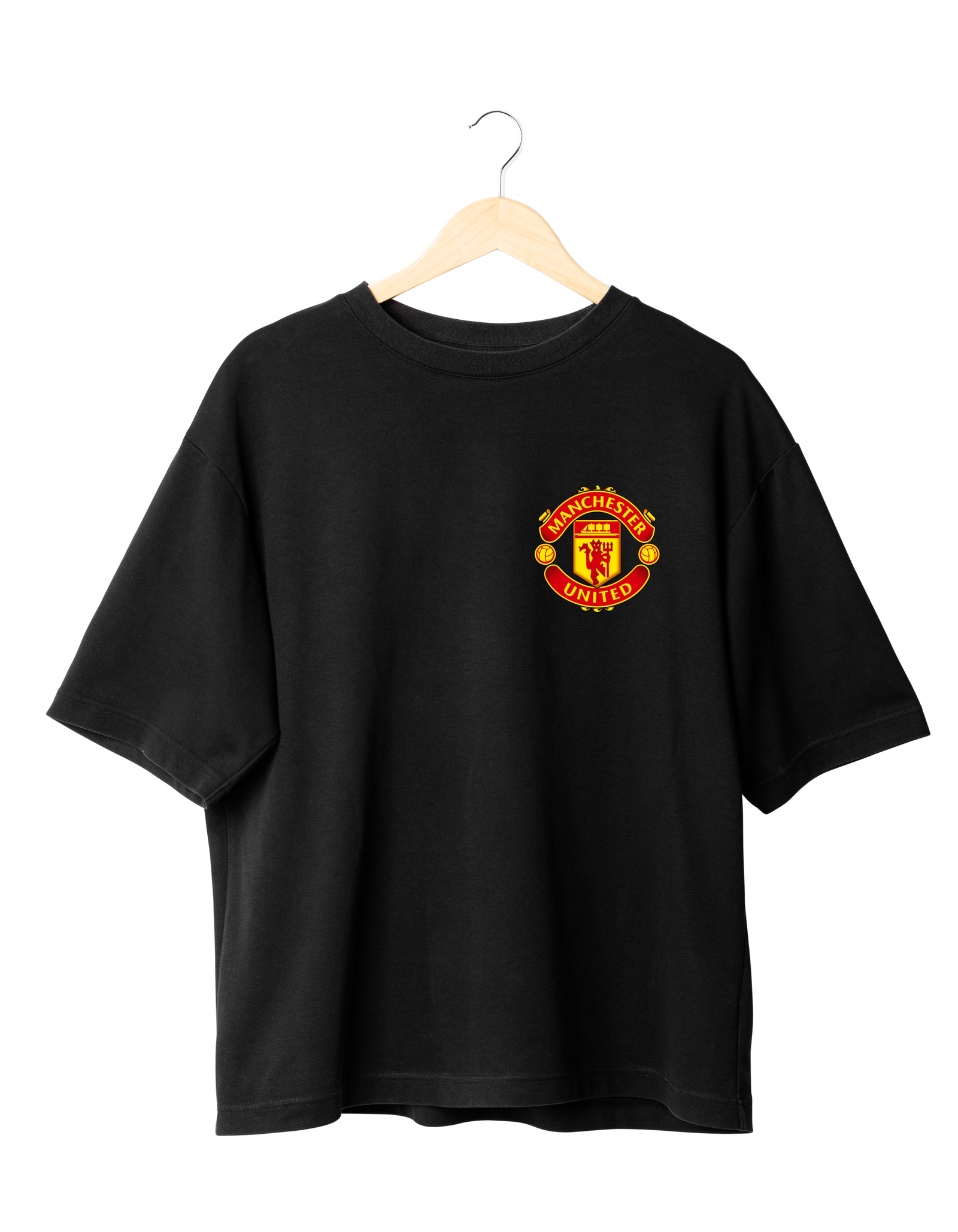Manchester United Classic Crest T-Shirt Black  (Oversized)