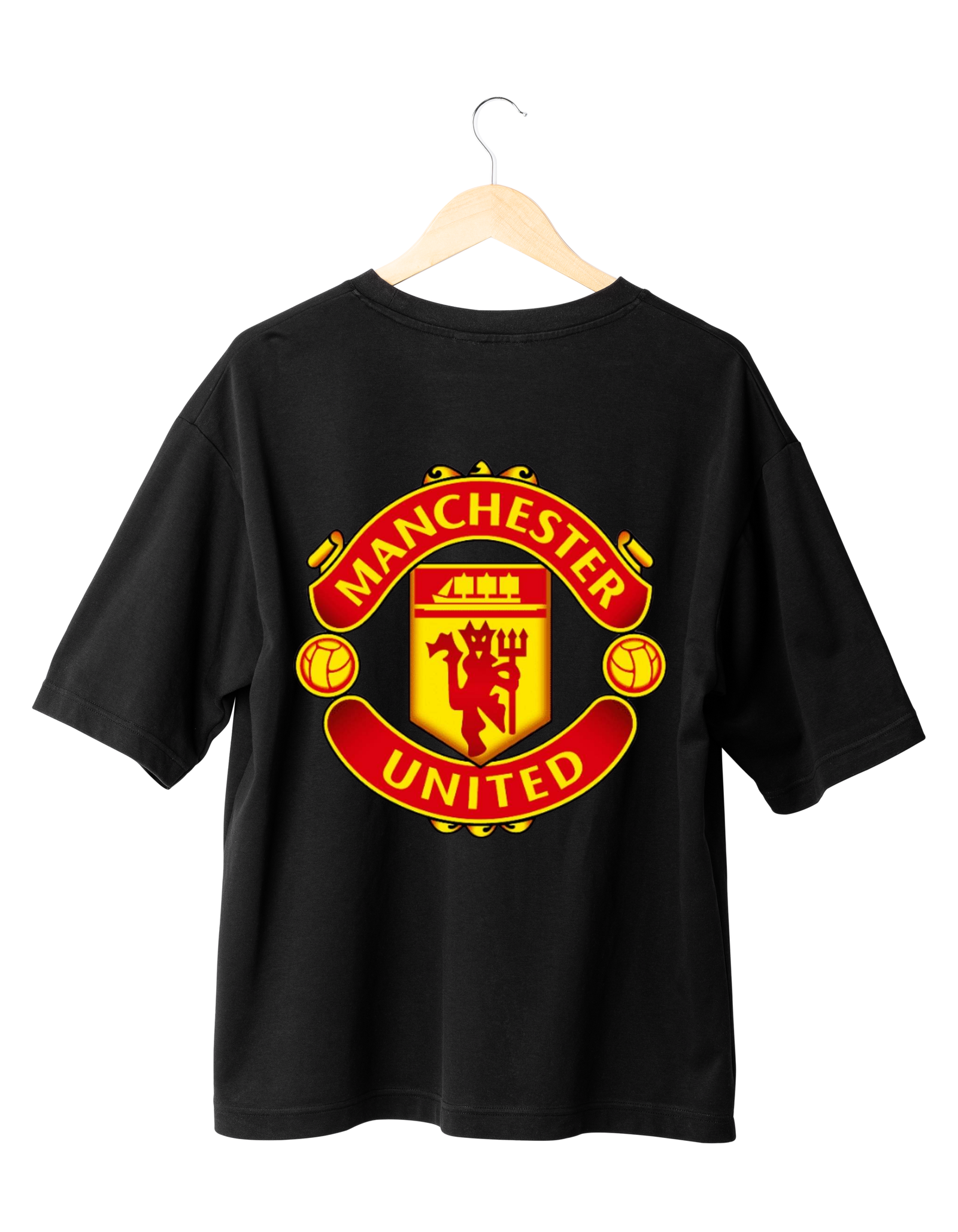 Manchester United Classic Crest T-Shirt Black  (Oversized)