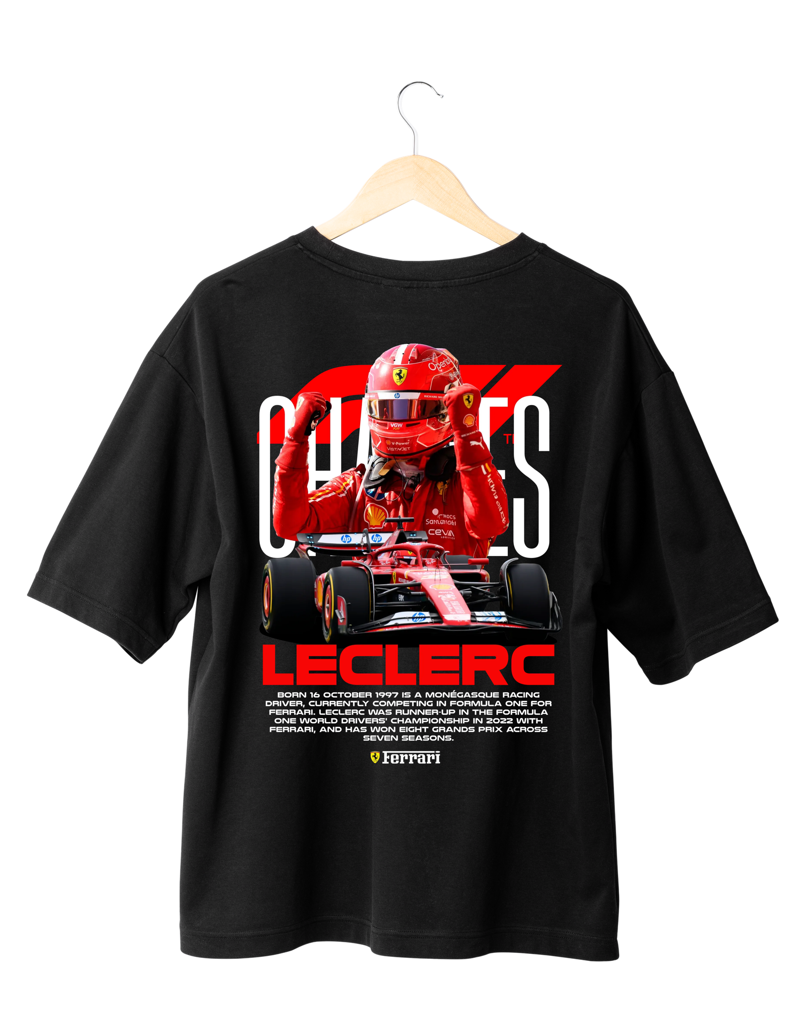 LECLERC 2 BLACK Charles Leclerc Victory Red Ferrari (Oversized)